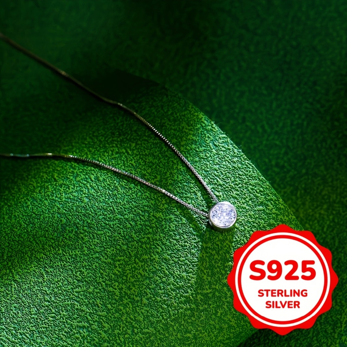Women's Adjustable Circular Cut Synthetic Zirconia Collarbone Chain Necklace